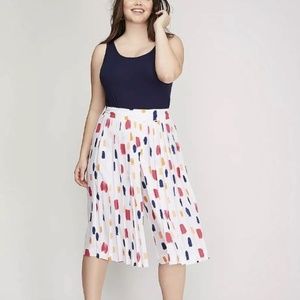 Lane Bryant Polka Dot Pleated Culottes Size 14/16